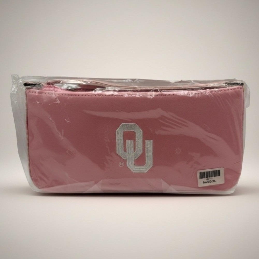 Sandol Oklahoma Sooners OU Pink Gingham Canvas Shoulder Bag 281578 New 10" X 5"